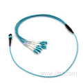 12F MPO-LC Duplex 2.0mm OM4 Aqua Hybrid Cable